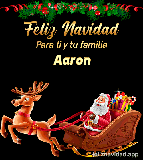 GIF Feliz Navidad para ti y tu familia Aaron