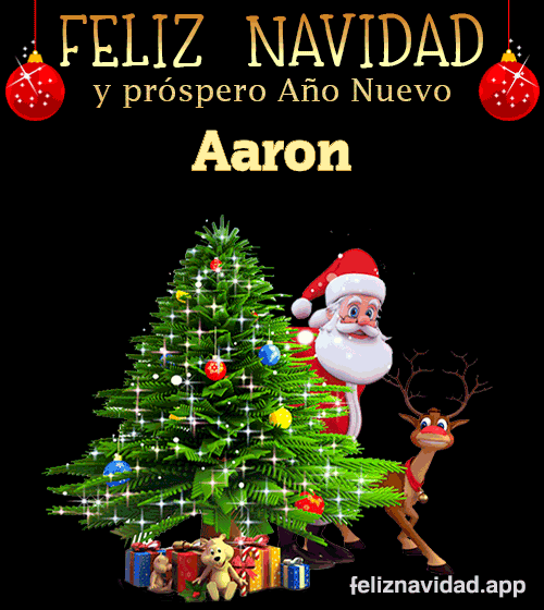 GIF Feliz Navidad y Próspero Año Nuevo 2024 Aaron