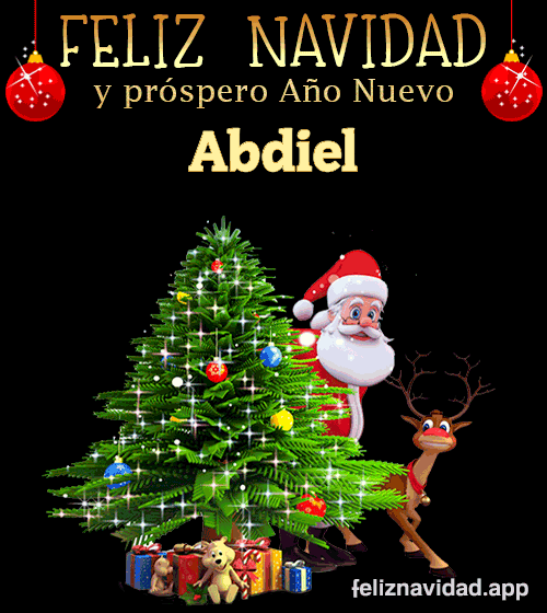 GIF Feliz Navidad y Próspero Año Nuevo 2024 Abdiel