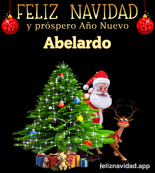 GIF Feliz Navidad y Próspero Año Nuevo 2024 Abelardo