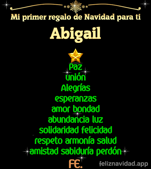 GIF Mi primer regalo de navidad para ti Abigail