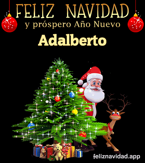 GIF Feliz Navidad y Próspero Año Nuevo 2024 Adalberto