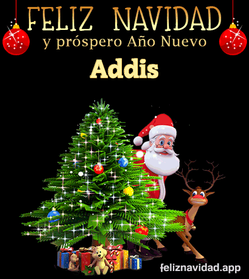 GIF Feliz Navidad y Próspero Año Nuevo 2024 Addis