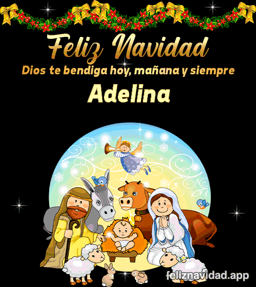 GIF Feliz Navidad Dios te bendiga hoy, mañana y siempre Adelina