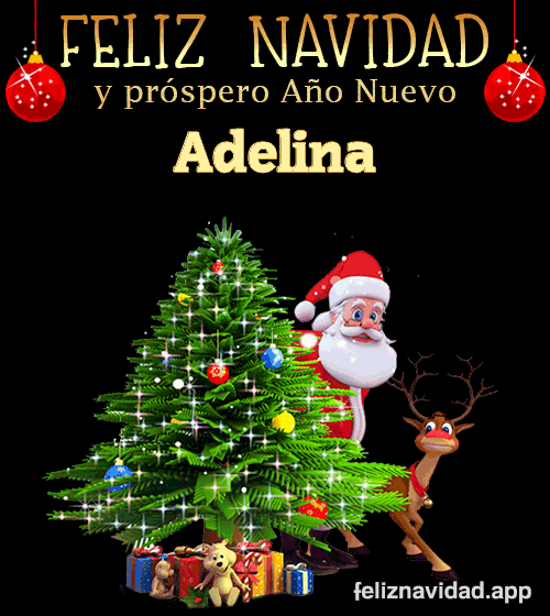 GIF Feliz Navidad y Próspero Año Nuevo 2024 Adelina