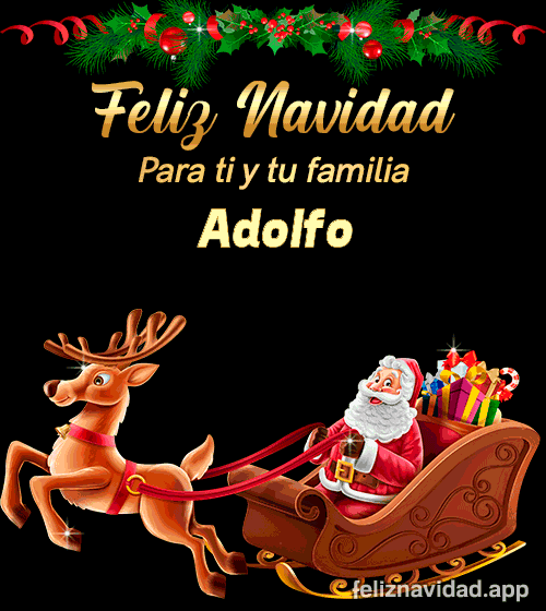 GIF Feliz Navidad para ti y tu familia Adolfo