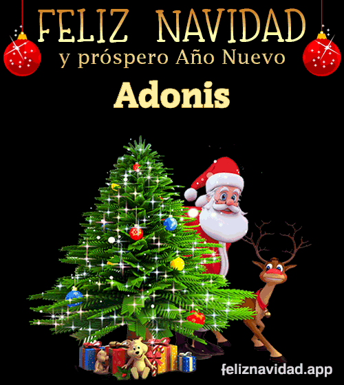 GIF Feliz Navidad y Próspero Año Nuevo 2024 Adonis