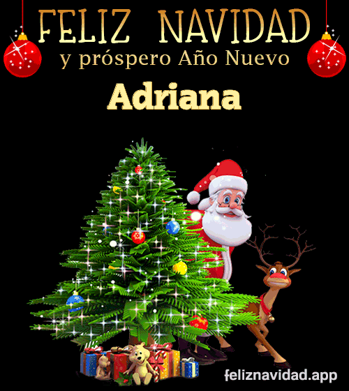 GIF Feliz Navidad y Próspero Año Nuevo 2024 Adriana