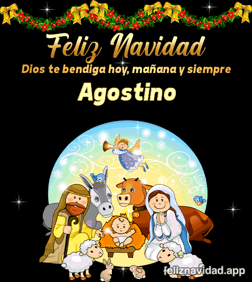 GIF Feliz Navidad Dios te bendiga hoy, mañana y siempre Agostino