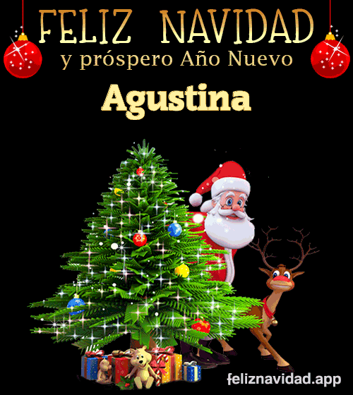 GIF Feliz Navidad y Próspero Año Nuevo 2024 Agustina