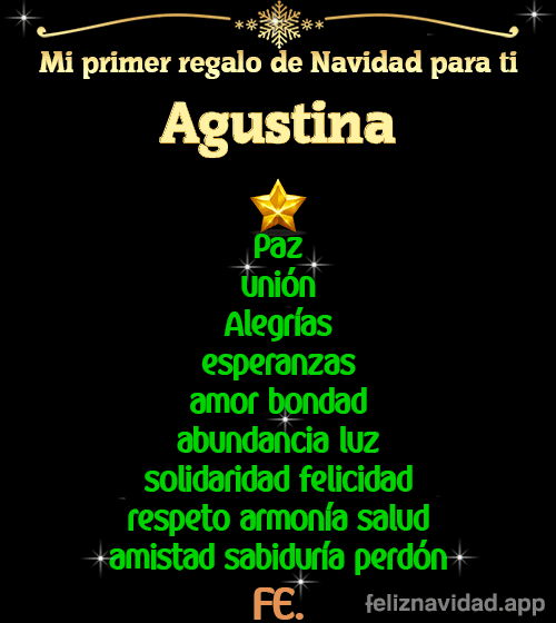 GIF Mi primer regalo de navidad para ti Agustina