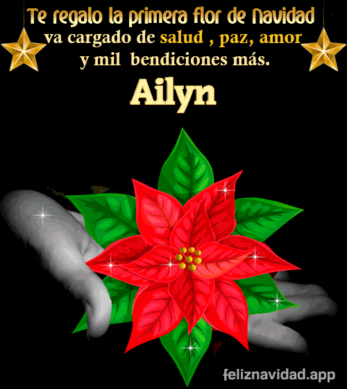 GIF Te regalo la primera flor de Navidad Ailyn