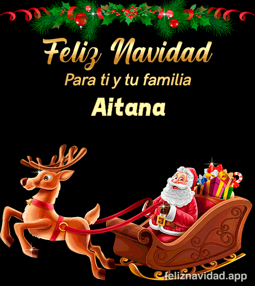 GIF Feliz Navidad para ti y tu familia Aitana