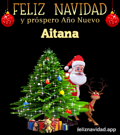 GIF Feliz Navidad y Próspero Año Nuevo 2023 Aitana