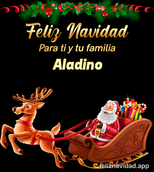 GIF Feliz Navidad para ti y tu familia Aladino