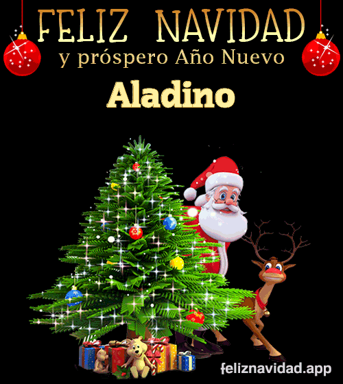 GIF Feliz Navidad y Próspero Año Nuevo 2024 Aladino