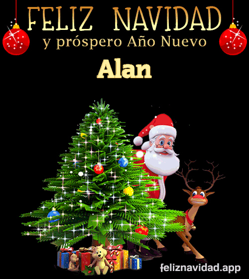 GIF Feliz Navidad y Próspero Año Nuevo 2024 Alan