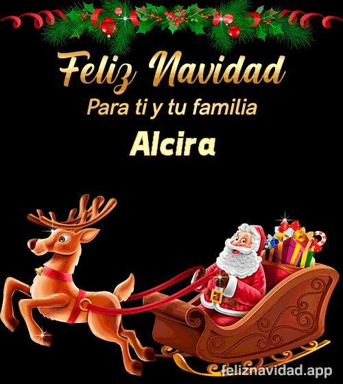 GIF Feliz Navidad para ti y tu familia Alcira