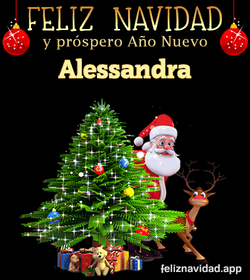 GIF Feliz Navidad y Próspero Año Nuevo 2024 Alessandra