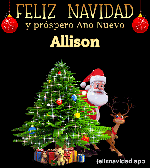 GIF Feliz Navidad y Próspero Año Nuevo 2024 Allison