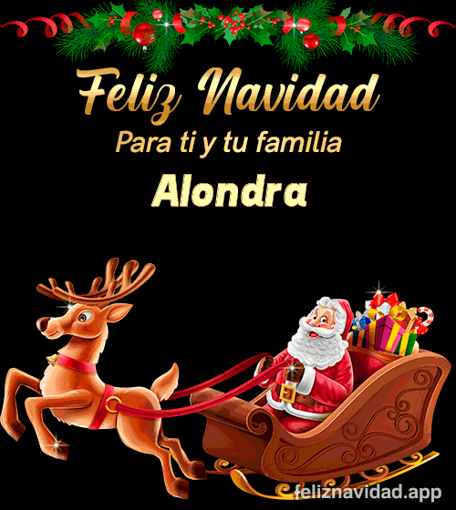 GIF Feliz Navidad para ti y tu familia Alondra