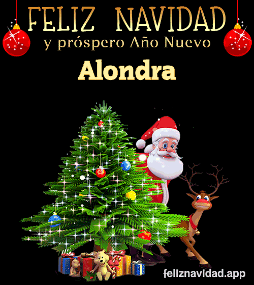 GIF Feliz Navidad y Próspero Año Nuevo 2024 Alondra