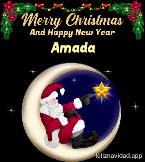 GIF Merry Christmas and Happy New Year Amada