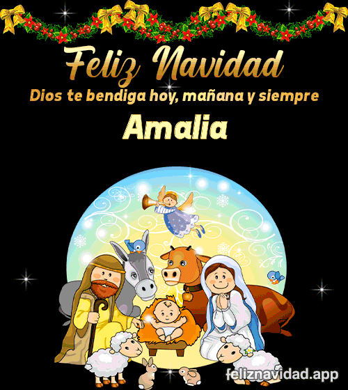 GIF Feliz Navidad Dios te bendiga hoy, mañana y siempre Amalia