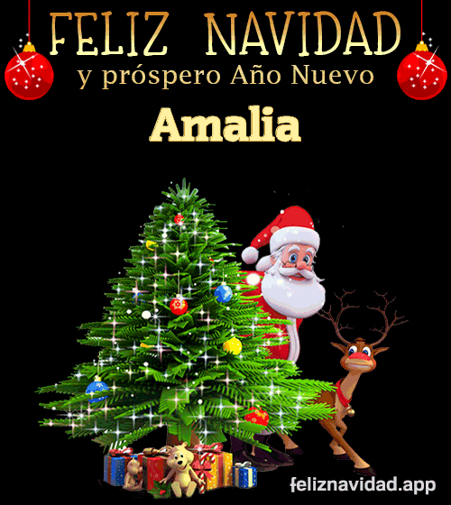 GIF Feliz Navidad y Próspero Año Nuevo 2024 Amalia
