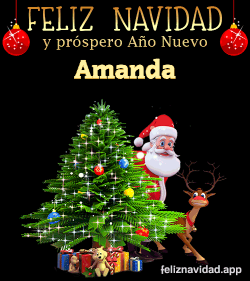 GIF Feliz Navidad y Próspero Año Nuevo 2024 Amanda
