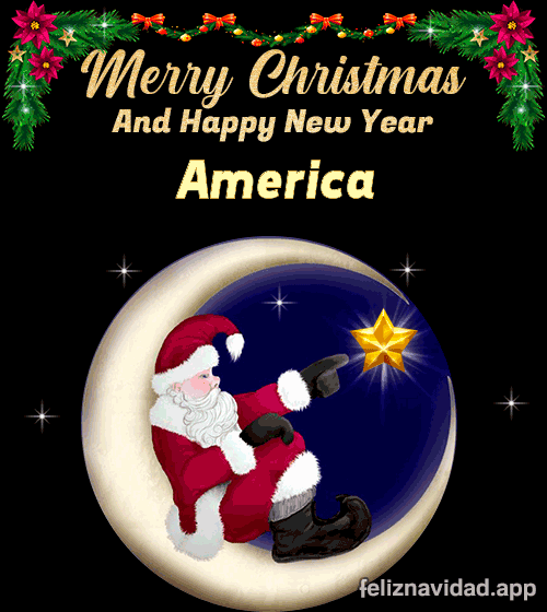 GIF Merry Christmas and Happy New Year America