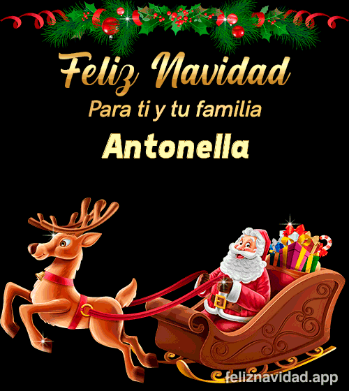 GIF Feliz Navidad para ti y tu familia Antonella