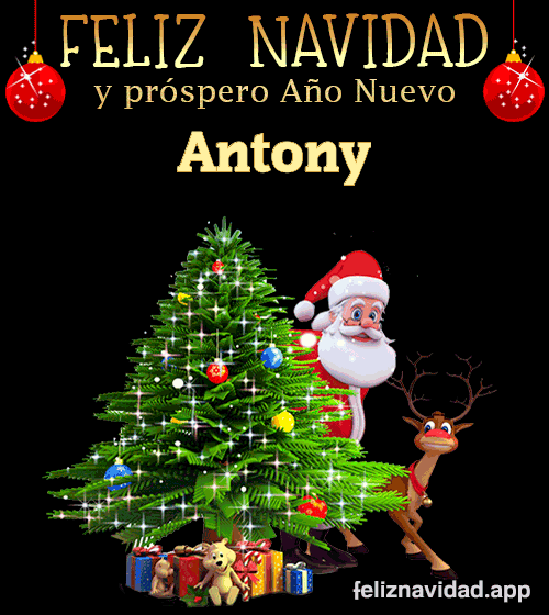 GIF Feliz Navidad y Próspero Año Nuevo 2024 Antony
