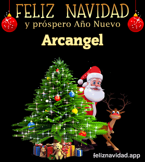 GIF Feliz Navidad y Próspero Año Nuevo 2024 Arcangel