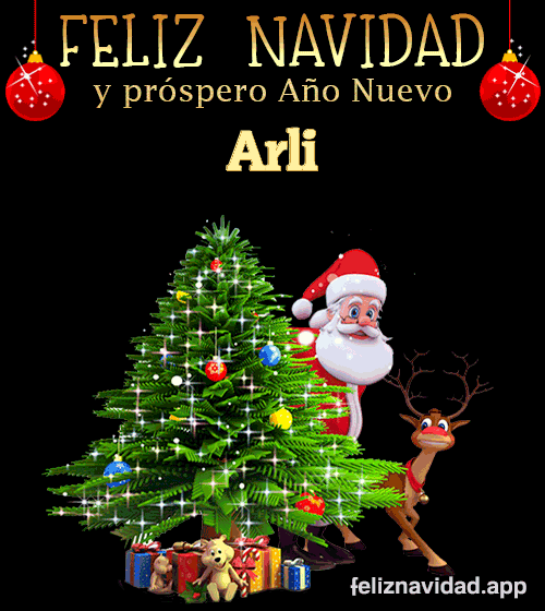 GIF Feliz Navidad y Próspero Año Nuevo 2023 Arli