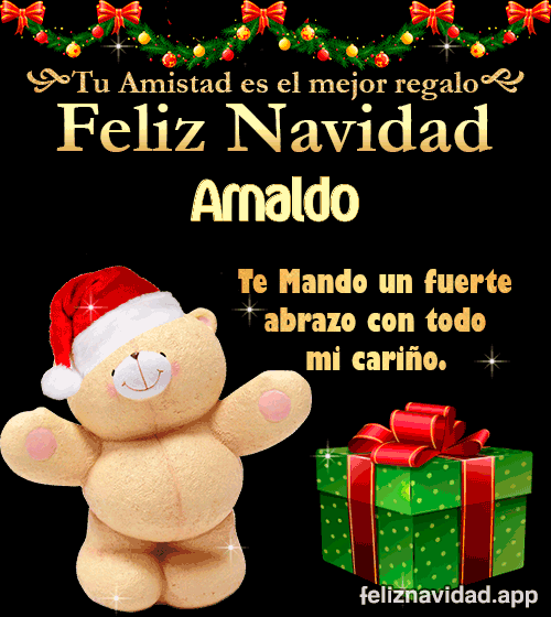 GIF Tu amistad es el mejor regalo Feliz Navidad Arnaldo