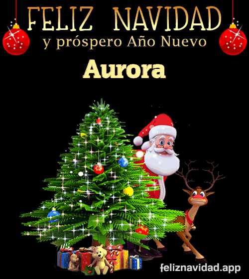 GIF Feliz Navidad y Próspero Año Nuevo 2024 Aurora