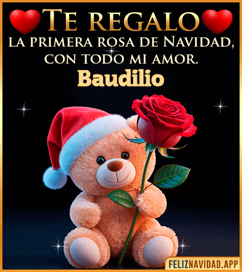 GIF Te regalo la primera rosa de Navidad Baudilio