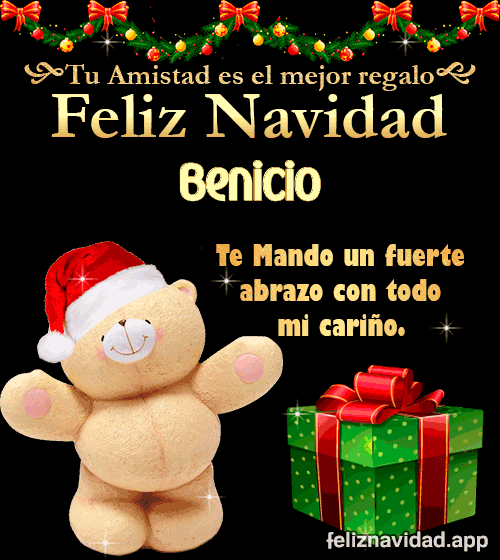 GIF Tu amistad es el mejor regalo Feliz Navidad Benicio