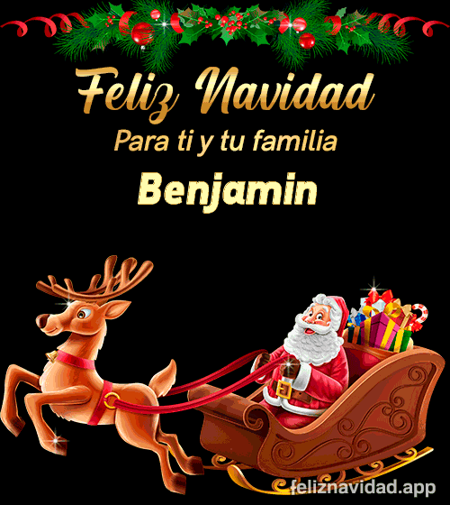 GIF Feliz Navidad para ti y tu familia Benjamin