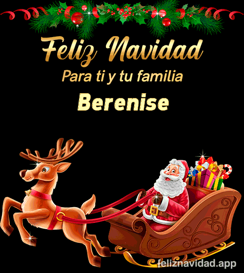 GIF Feliz Navidad para ti y tu familia Berenise