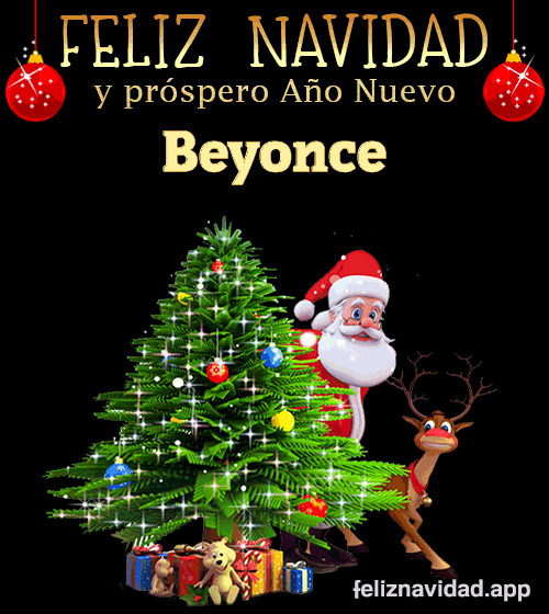 GIF Feliz Navidad y Próspero Año Nuevo 2024 Beyonce