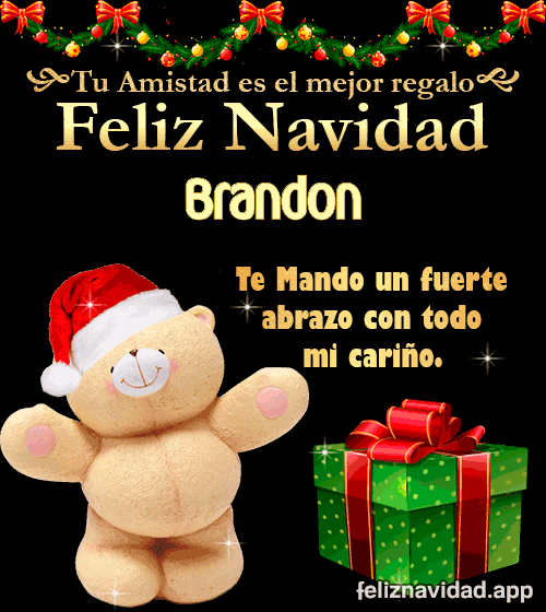 GIF Tu amistad es el mejor regalo Feliz Navidad Brandon
