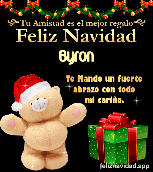 GIF Tu amistad es el mejor regalo Feliz Navidad Byron