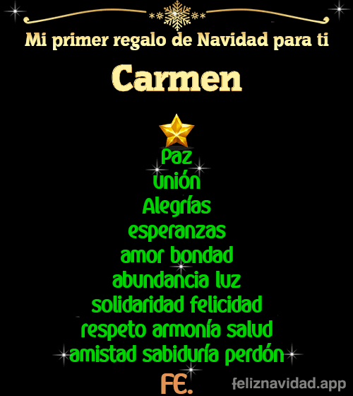 GIF Mi primer regalo de navidad para ti Carmen