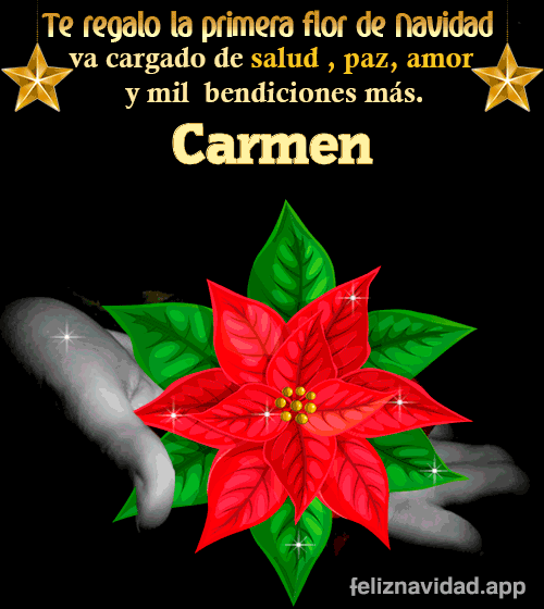 GIF Te regalo la primera flor de Navidad Carmen