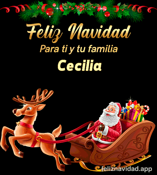 GIF Feliz Navidad para ti y tu familia Cecilia