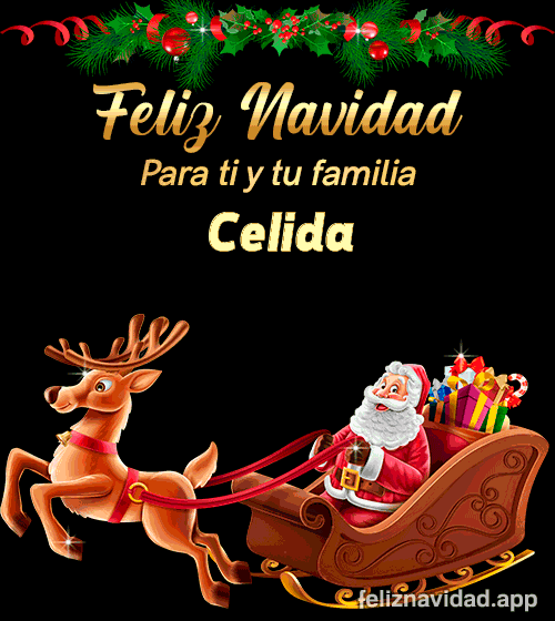 GIF Feliz Navidad para ti y tu familia Celida