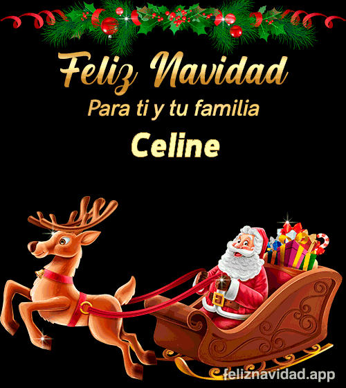 GIF Feliz Navidad para ti y tu familia Celine