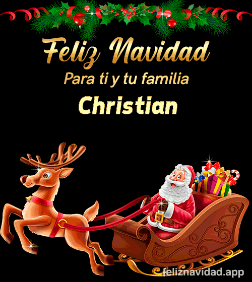 GIF Feliz Navidad para ti y tu familia Christian